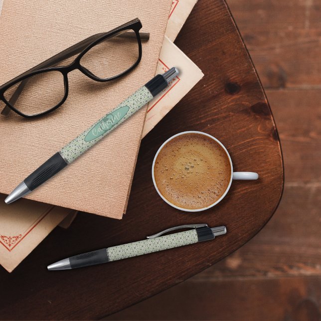 Vintag Inspiriert Eleganter Personalisierter Pen m Kugelschreiber (Elegant Vintage Inspired Cream Floral Personalised pen.)