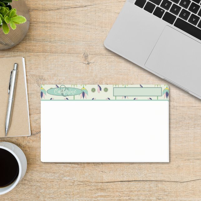 Vintag Inspiriert Elegantes Cream Post-it Klebezettel (Vintage Inspired Cream Floral Personalised Post-It Notes.)