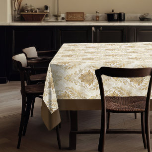 Vintag Inspiriert Elfenbeindamast Delikate Wasserf Tischdecke