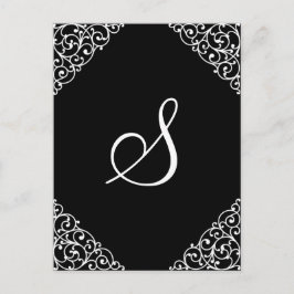 Vintag Inspiriert Extravagantes Monogramm-Design Postkarte