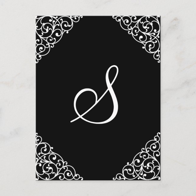 Vintag Inspiriert Extravagantes Monogramm-Design Postkarte (Vorderseite)