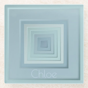 Vintag Inspiriert geometrische Quadrate Glasuntersetzer
