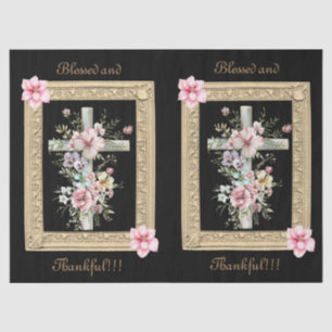 Vintag Inspiriert Gerahmtes Blumenkreuz Seidenpapier