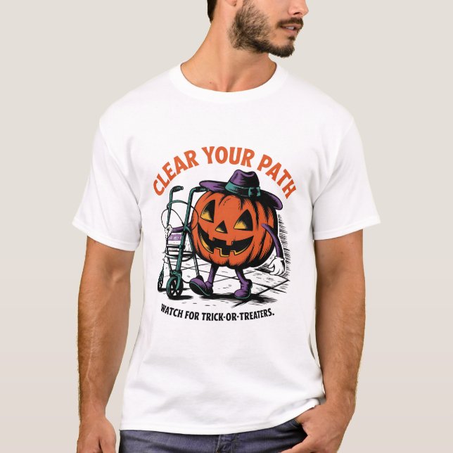 Vintag inspiriert Halloween-Abbildung T-Shirt (Vorderseite)