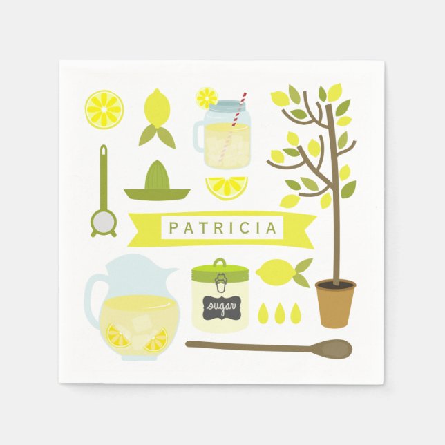 Vintag Inspiriert Lemonade-Muster Serviette (Vorderseite)