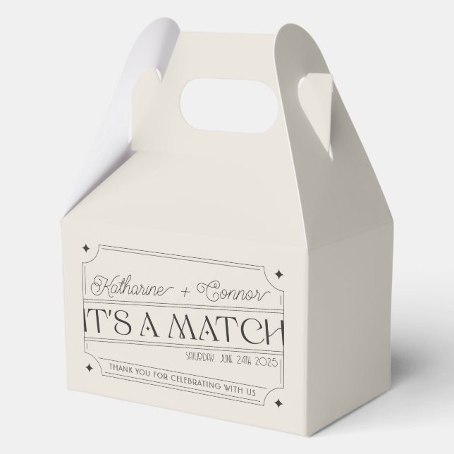 Vintag Inspiriert Matchbox-Gastgeschenk Hochzeit Geschenkschachtel (Vorderseite)