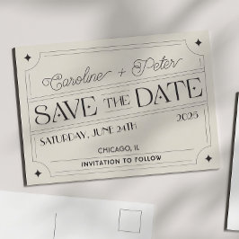 Vintag Inspiriert Matchbox "Save the Date" Announc Ankündigungspostkarte