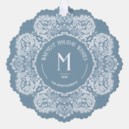 Vintag Inspiriert Monogramm-Weihnachtskarte Orname Ornament Karte