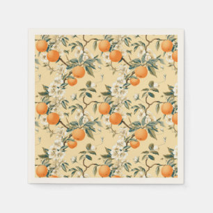 Vintag Inspiriert Orange Grove Floral Gemustert Serviette