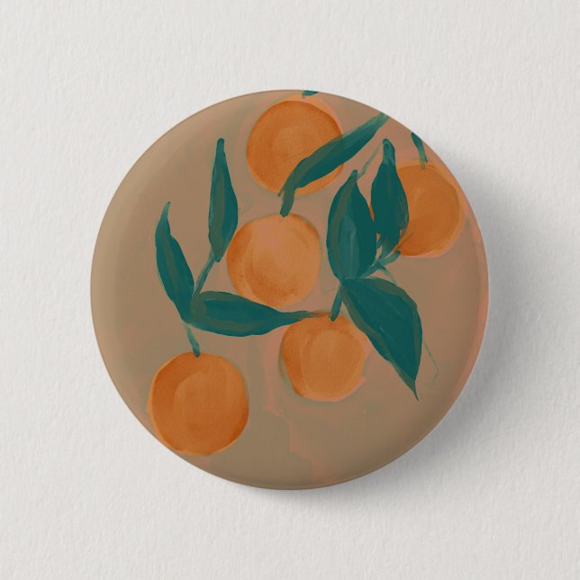 Vintag Inspiriert Orange Tree Garden Button (Vorderseite)
