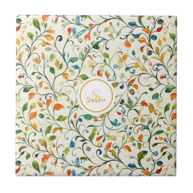 Vintag Inspiriert Paisley Leaf Muster (2) Fliese (Vorderseite)