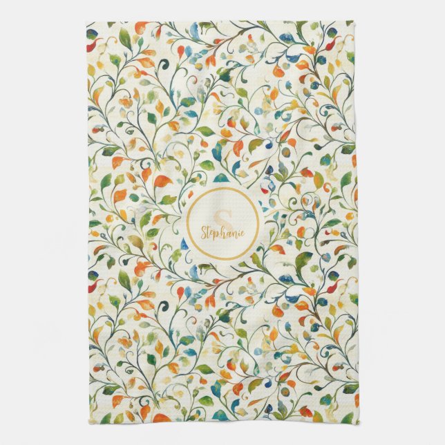 Vintag Inspiriert Paisley Leaf Muster (2) Geschirrtuch (Vertikal)