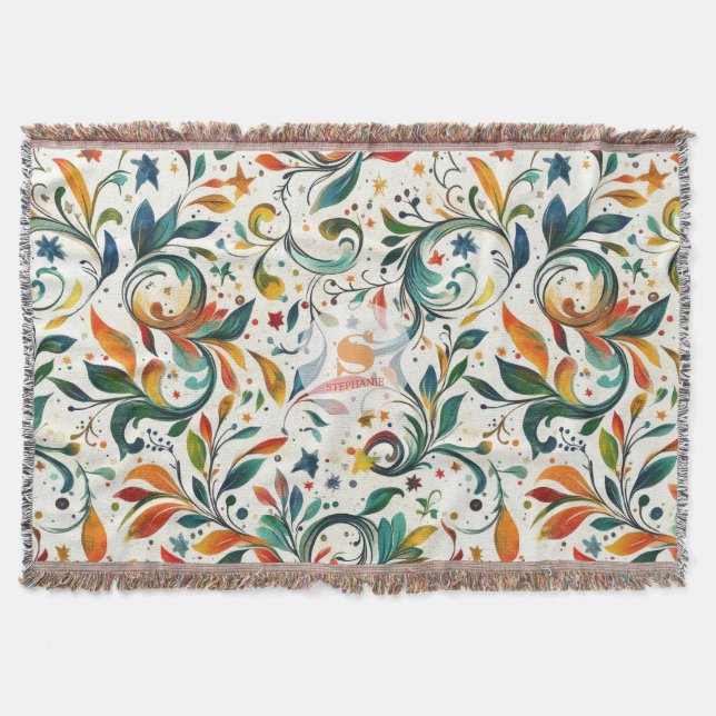 Vintag Inspiriert Paisley Leaf Muster Decke (Vorderseite)