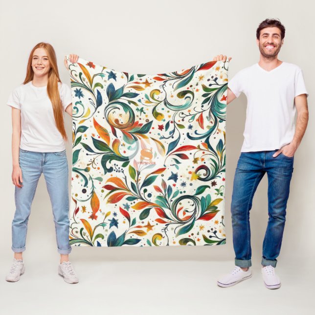 Vintag Inspiriert Paisley Leaf Muster Fleecedecke (Beispiel)