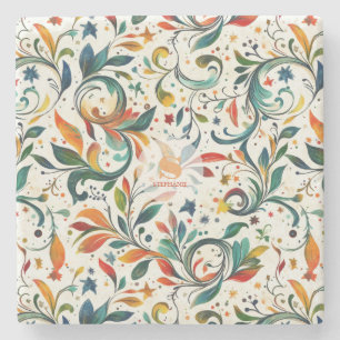 Vintag Inspiriert Paisley Leaf Muster Steinuntersetzer