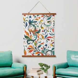 Vintag Inspiriert Paisley Leaf Muster Wandteppich Mit Holzrahmen