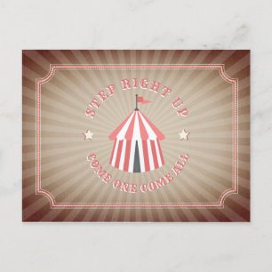 Vintag Inspiriert rosa Zirkus Zelt Geburtstag Einladungspostkarte