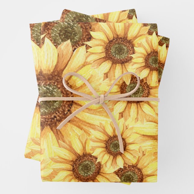Vintag Inspiriert Sonnenblumen Geschenkpapier Set (Beispiel)