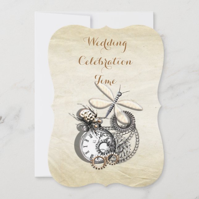 Vintag Inspiriert Steam Punk Hochzeit Einladung (Vorderseite)