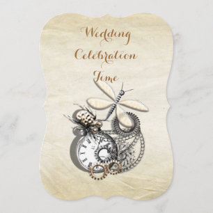 Vintag Inspiriert Steam Punk Hochzeit Einladung