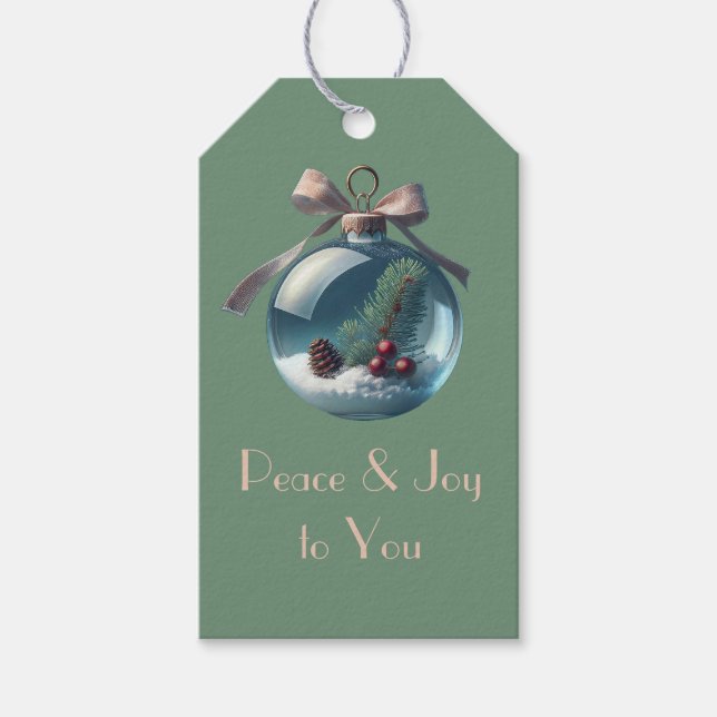 Vintag Inspiriert Weihnachtsfeiertage Geschenkanhänger (Vorderseite)