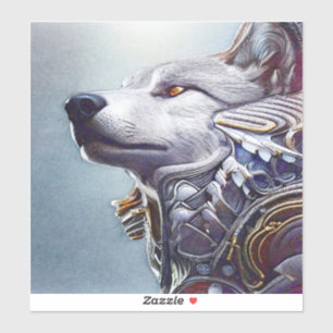 Vintag Inspiriert Wolf Head Art - Nostalgisch Aufkleber