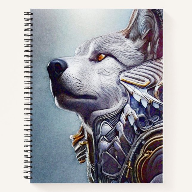 Vintag Inspiriert Wolf Head Art - Nostalgisch Notizbuch (Vorderseite)