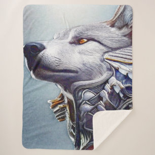 Vintag Inspiriert Wolf Head Art - Nostalgisch Sherpadecke