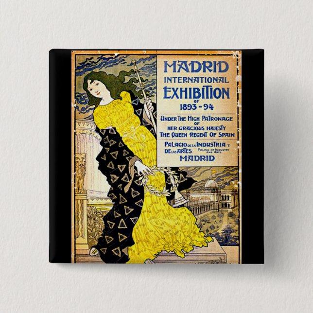 Vintag: Internationale Ausstellung von Madrid, 189 Button (Vorderseite)