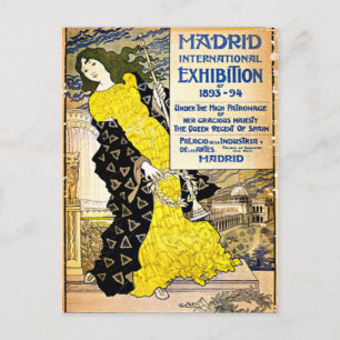 Vintag: Internationale Ausstellung von Madrid, 189 Postkarte