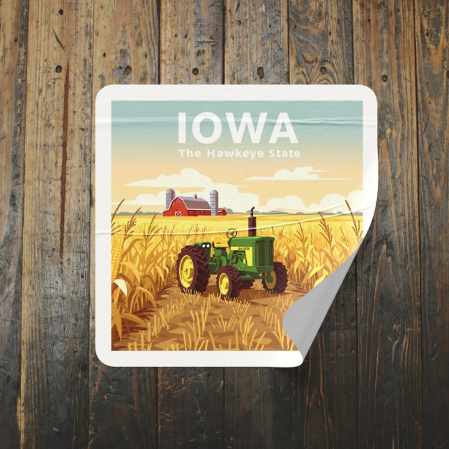 Vintag Iowa Quadratischer Aufkleber (Von Creator hochgeladen)