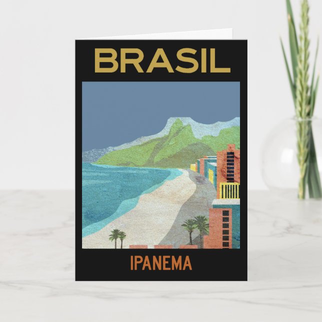 Vintag Ipanema Brasilien Beach Travel Postcard Karte (Vorderseite)