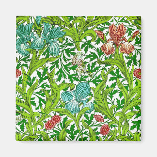 Vintag Iris Bird Floral Pattern William Morris Magnet
