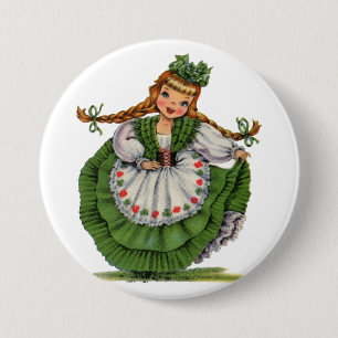 Vintag Irish Girl Button