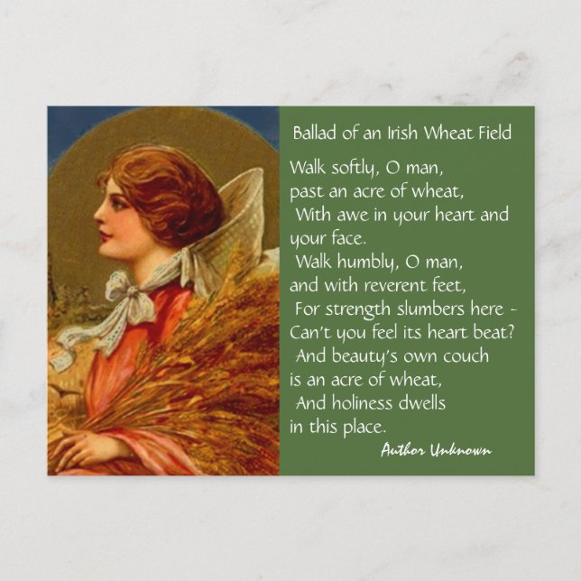 Vintag Irish Poetry St Patricks Day PC Postkarten (Vorderseite)
