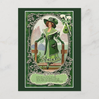 Vintag Irish Women St. Patrick's Day Feiertagspostkarte