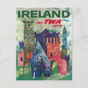 Vintag Irland 1960 Reiseplakat Postkarte