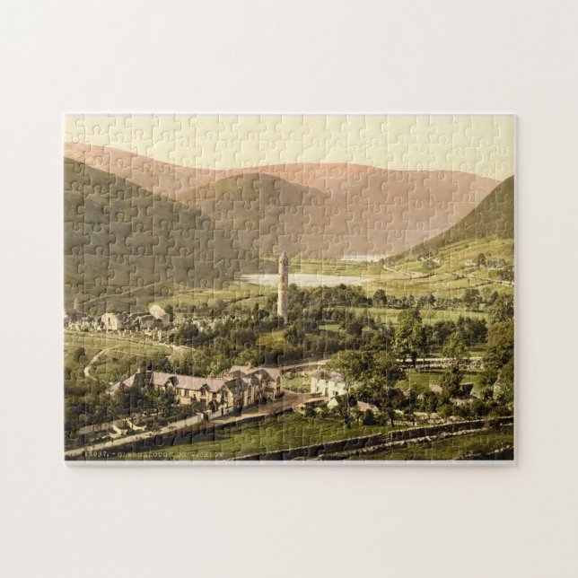 Vintag Irland, Glendalough village Co. Wicklow Puzzle (Horizontal)