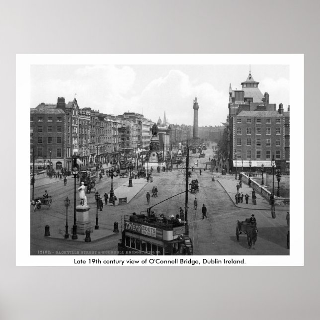 Vintag Irland, O'Connell Bridge Dublin Poster (Vorne)