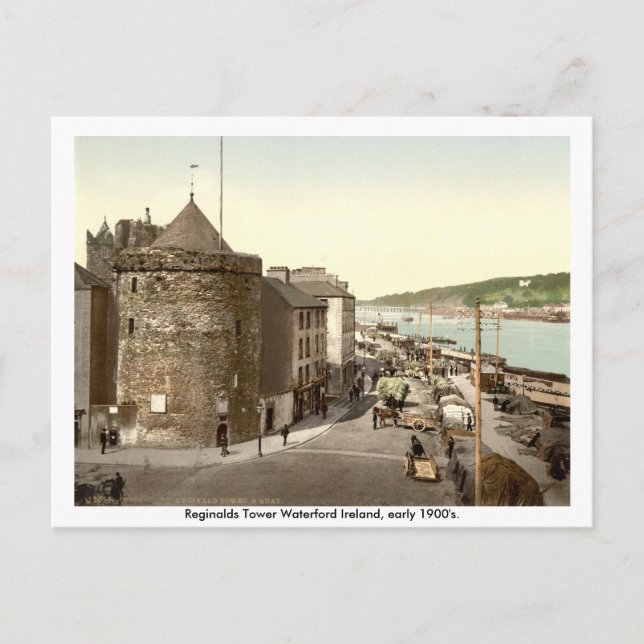 Vintag Irland, Reginalds Tower Waterford Postkarte (Vorderseite)