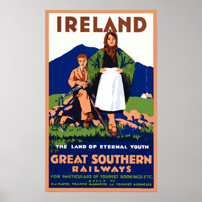Vintag Irland Reiseplakat Poster (Vorne)