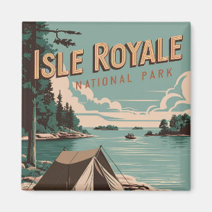 Vintag Isle Royale Nationalpark Camping Magnet