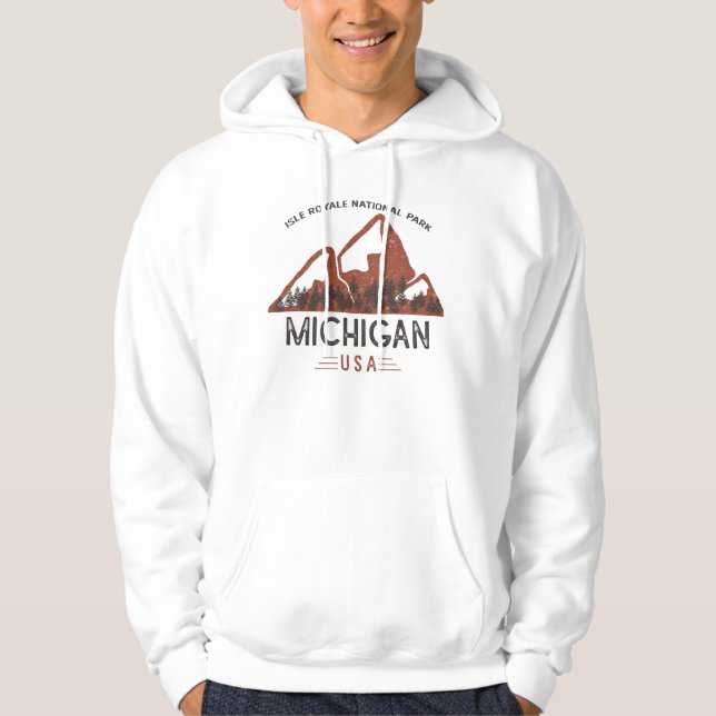 Vintag Isle Royale Nationalpark Michigan Hoodie (Vorderseite)