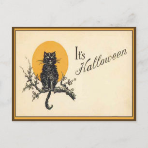 Vintag ist Halloween Black Cat Postkarte