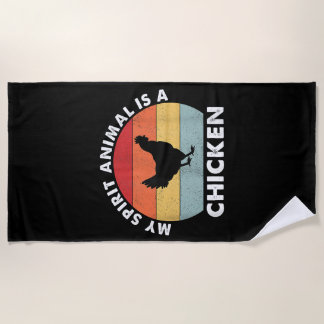 Vintag ist mein Geiststier ein Huhn Strandtuch