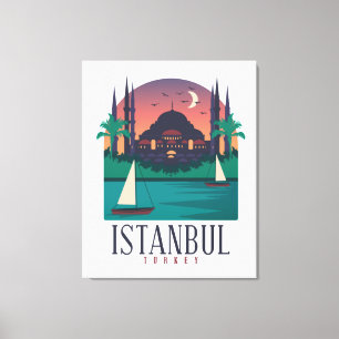 Vintag Istanbul Türkei Skyline Leinwanddruck