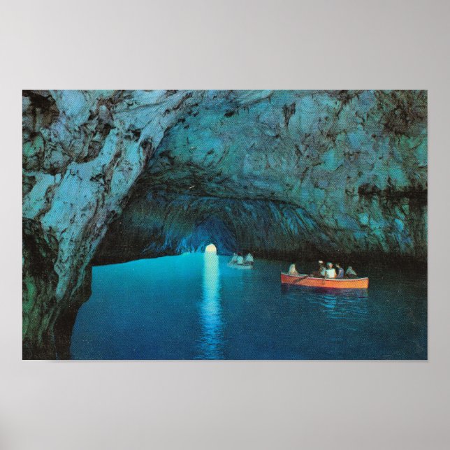 Vintag Italien, Italien, Capri, Blaue Grotte Poster (Vorne)