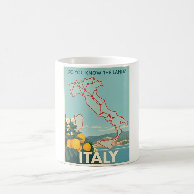 Vintag Italien Reisen - Italienische Karte und Zit Kaffeetasse