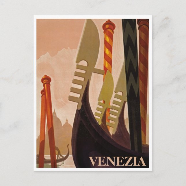 Vintag Italien Reiseplakat Postkarte (Vorderseite)