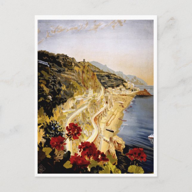 Vintag Italien Reiseplakat Postkarte (Vorderseite)